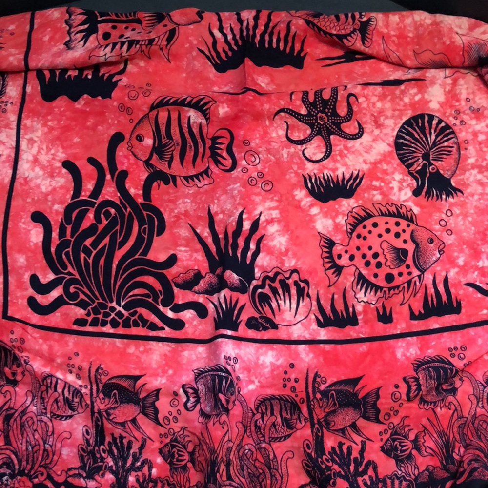 Fish patterned cotton surrong/wrap/pool cover